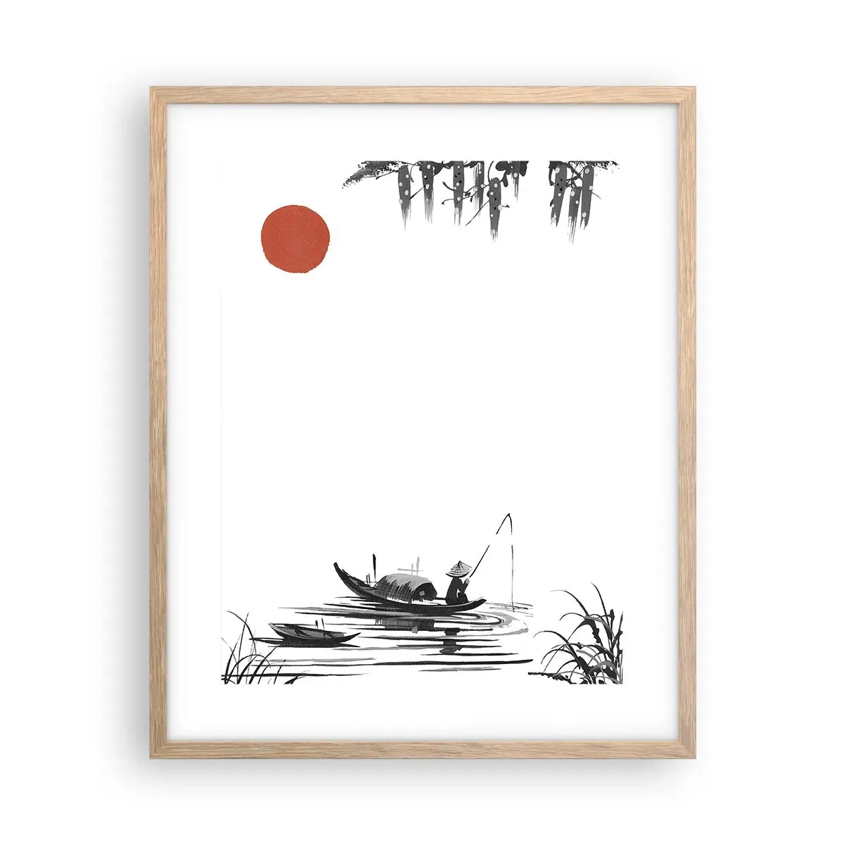 Een poster in een licht eiken lijst - Aziatische middag - 40x50 cm