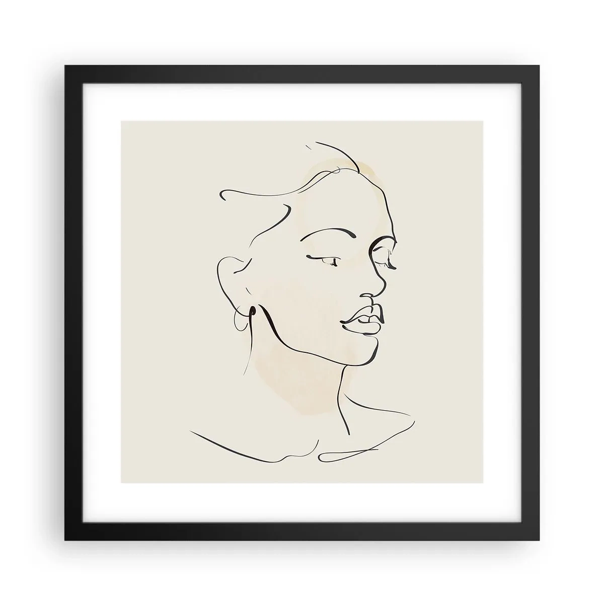 Poster in een zwarte lijst - Een bepaalde lijn - 40x40 cm