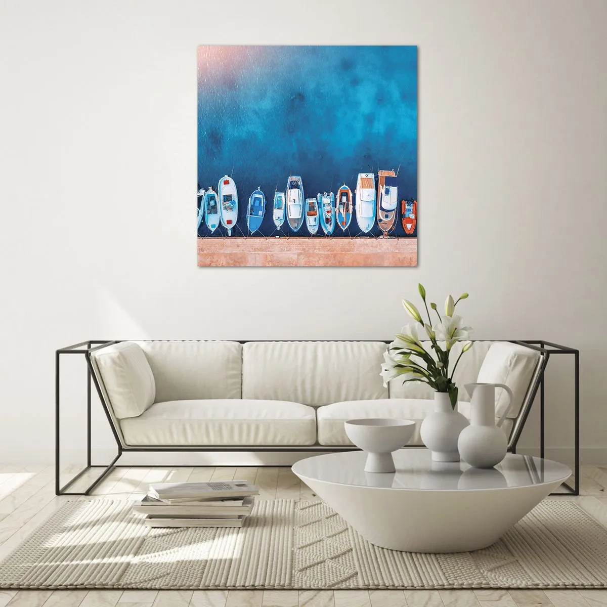 Schilderen op glas - In één rij - 70x70 cm
