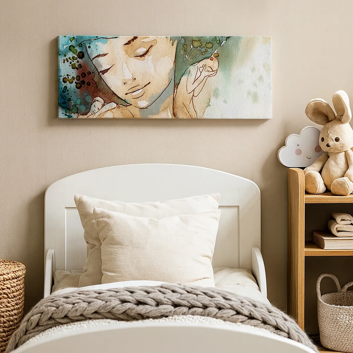 Schilderen op canvas - Dame in het blauw - 30x30 cm