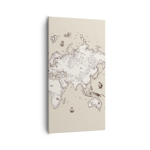 Schilderen op canvas - Reis rond de wereld - 55x100 cm