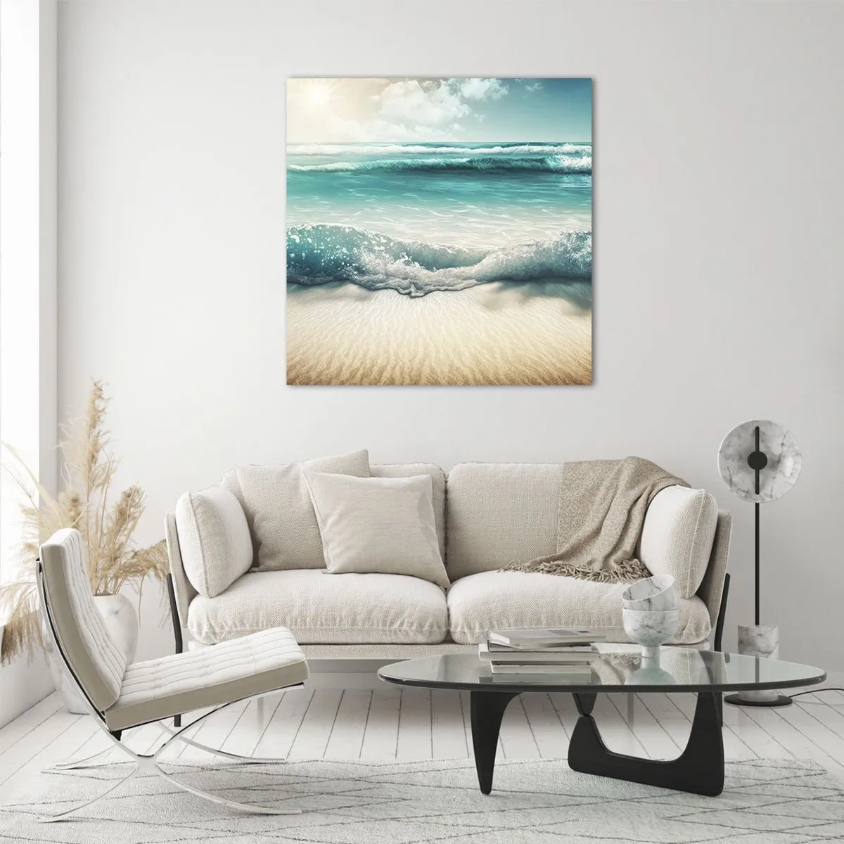 Schilderen op glas - De vrede van de oceaan - 30x30 cm