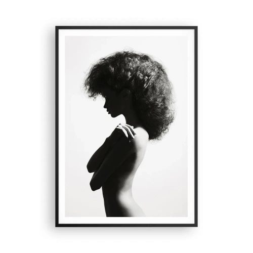 Poster in een zwarte lijst - Als een bloem op een slanke stengel - 70x100 cm