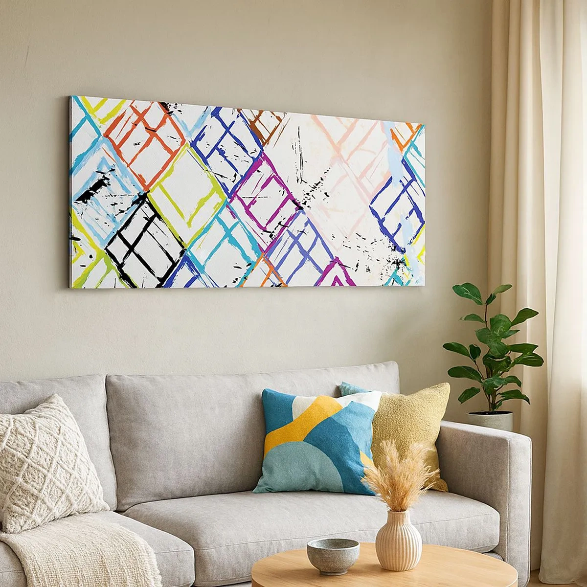 Schilderen op canvas - Cellen te huur - 100x40 cm