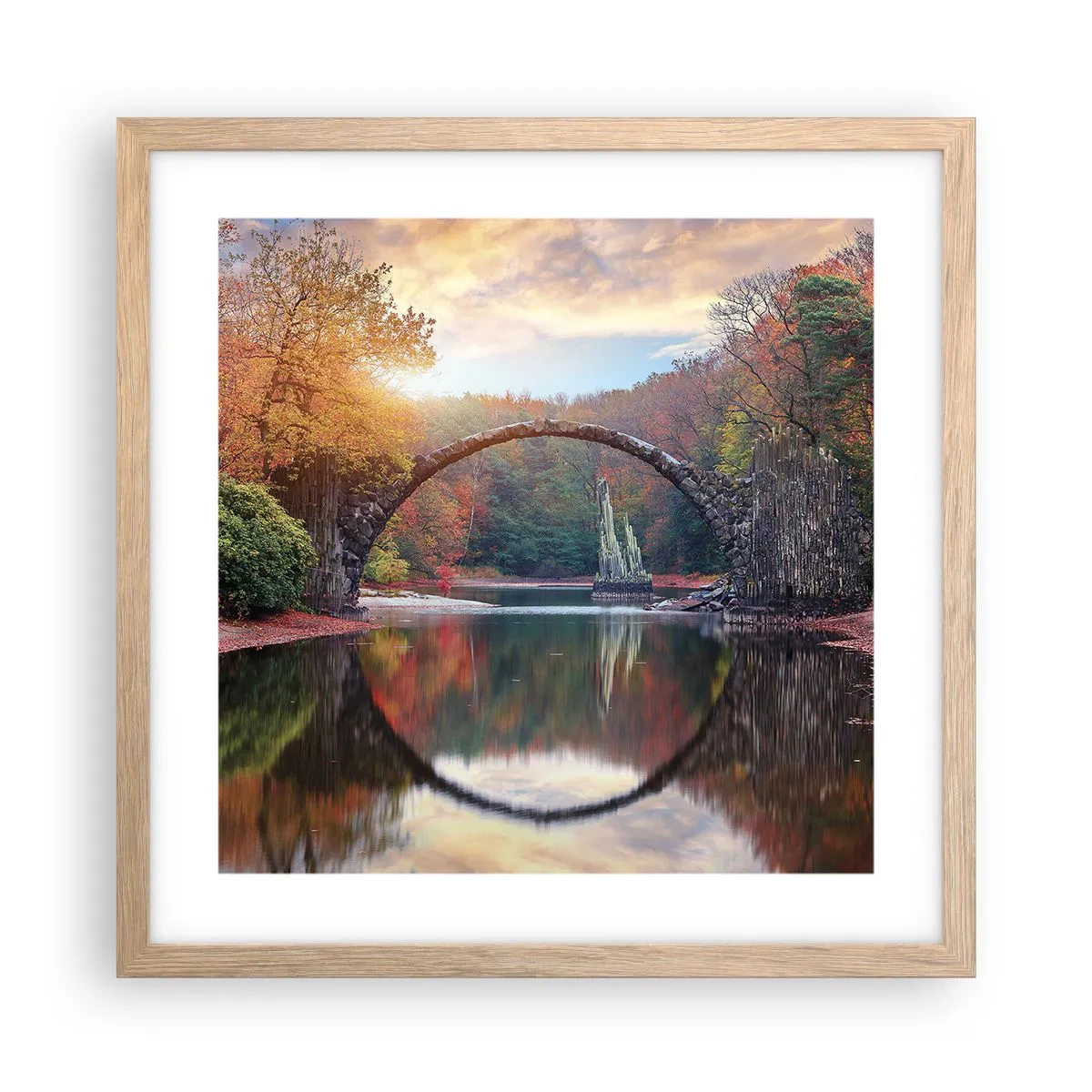 Een poster in een licht eiken lijst - Aan de andere kant van de spiegel - 40x40 cm