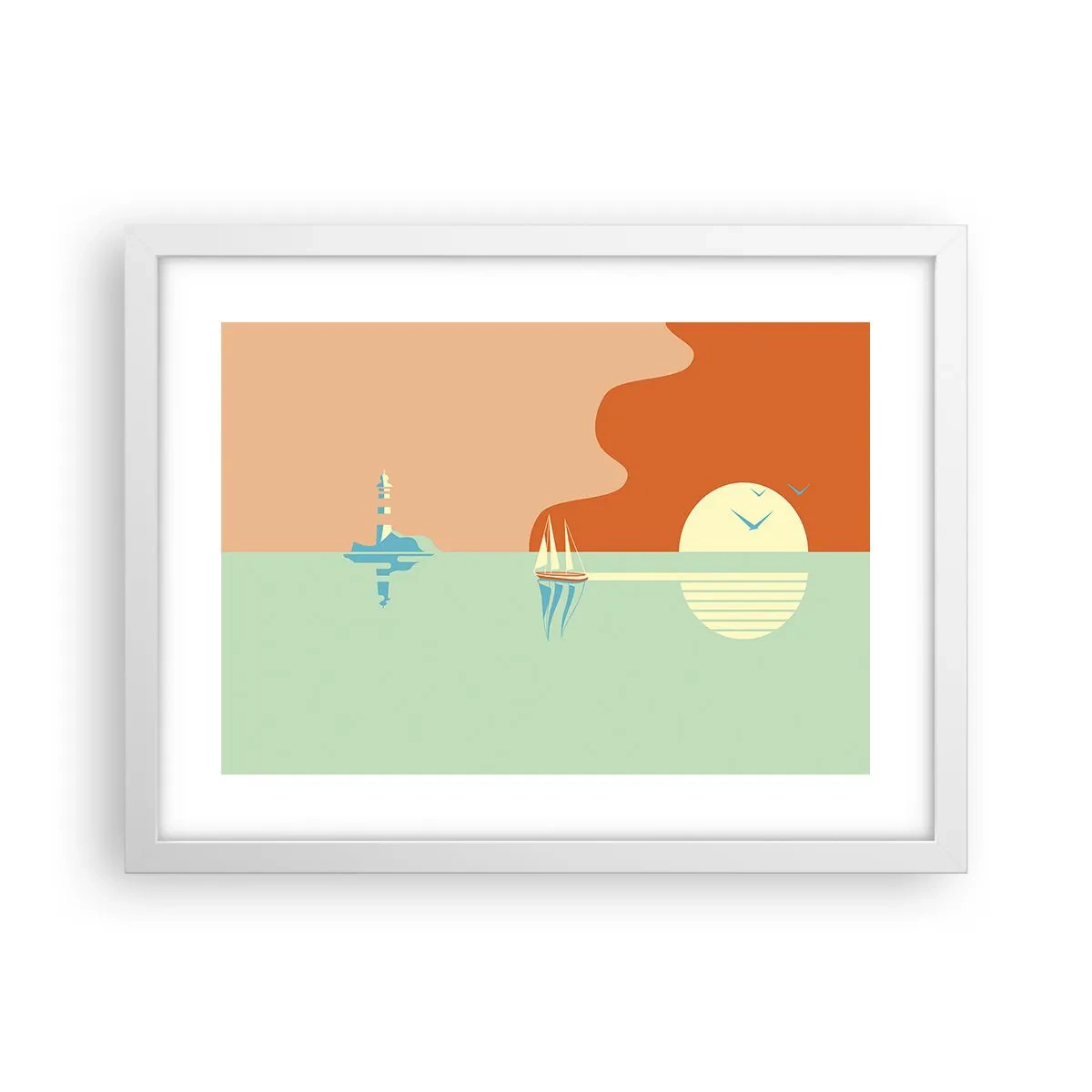 Poster in een witte lijst - Het perfecte zeelandschap - 40x30 cm