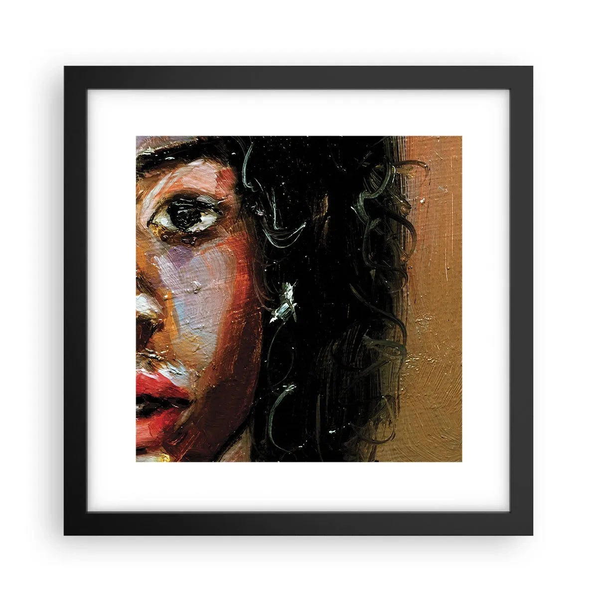Poster in een zwarte lijst - Zwart en gloed - 30x30 cm