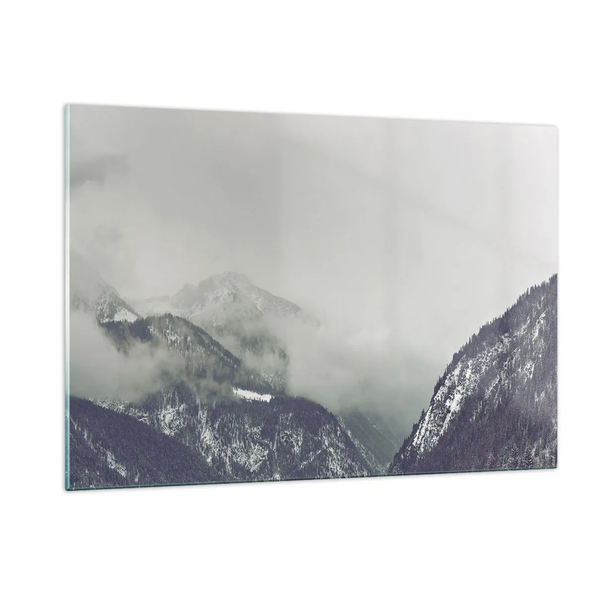 Schilderen op glas - Mistige vallei - 120x80 cm