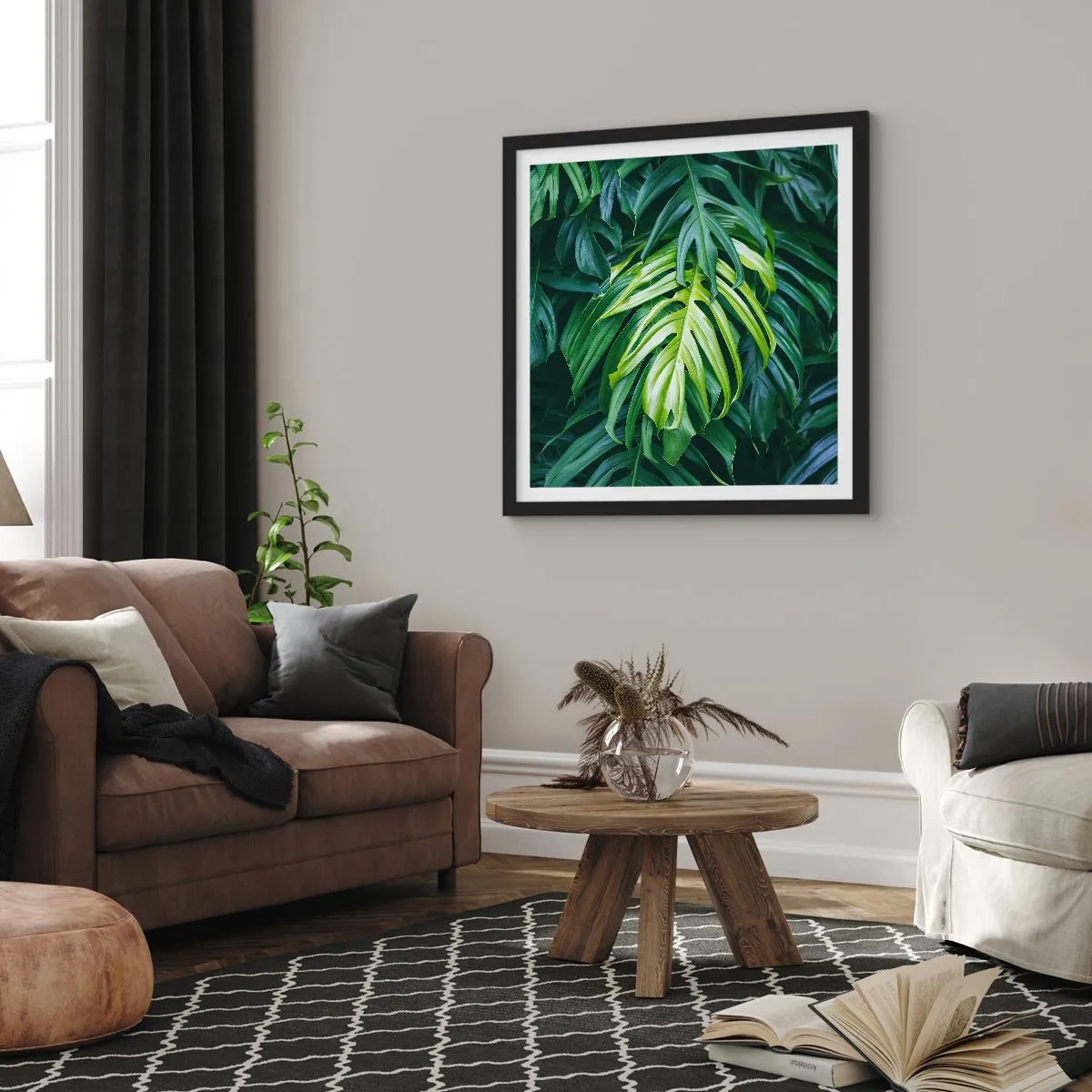 Poster in een zwarte lijst - Dompel jezelf onder in de frisheid - 40x40 cm