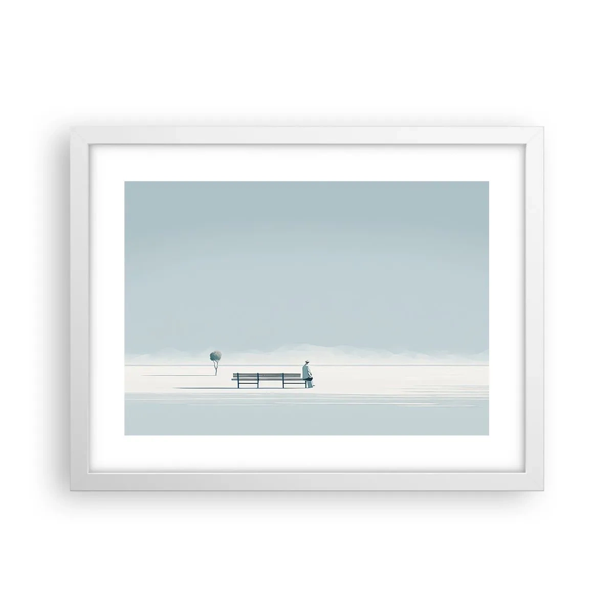 Poster in een witte lijst - Ja, ik wacht. - 40x30 cm