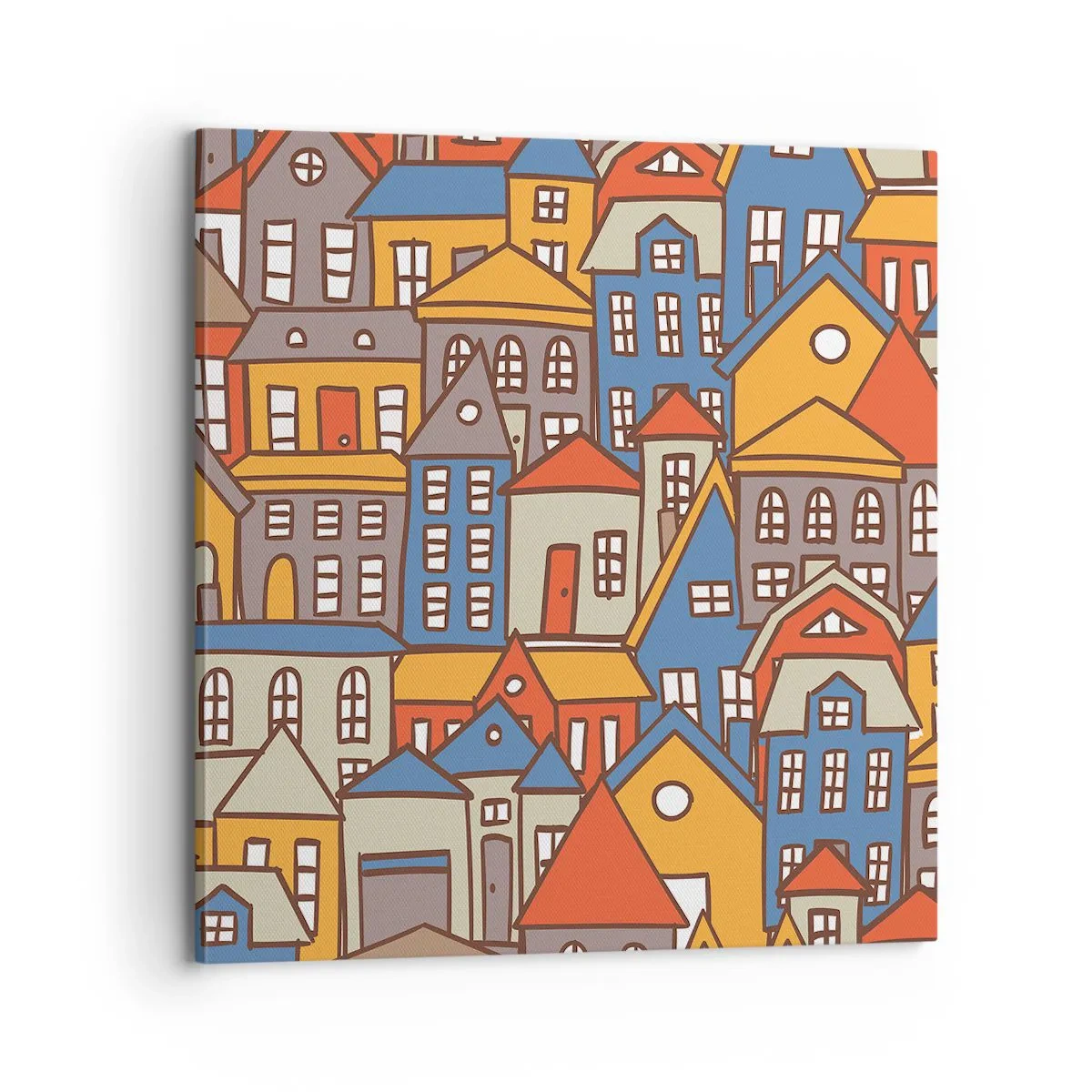 Schilderen op canvas - Achter het huis is een huis - 70x70 cm