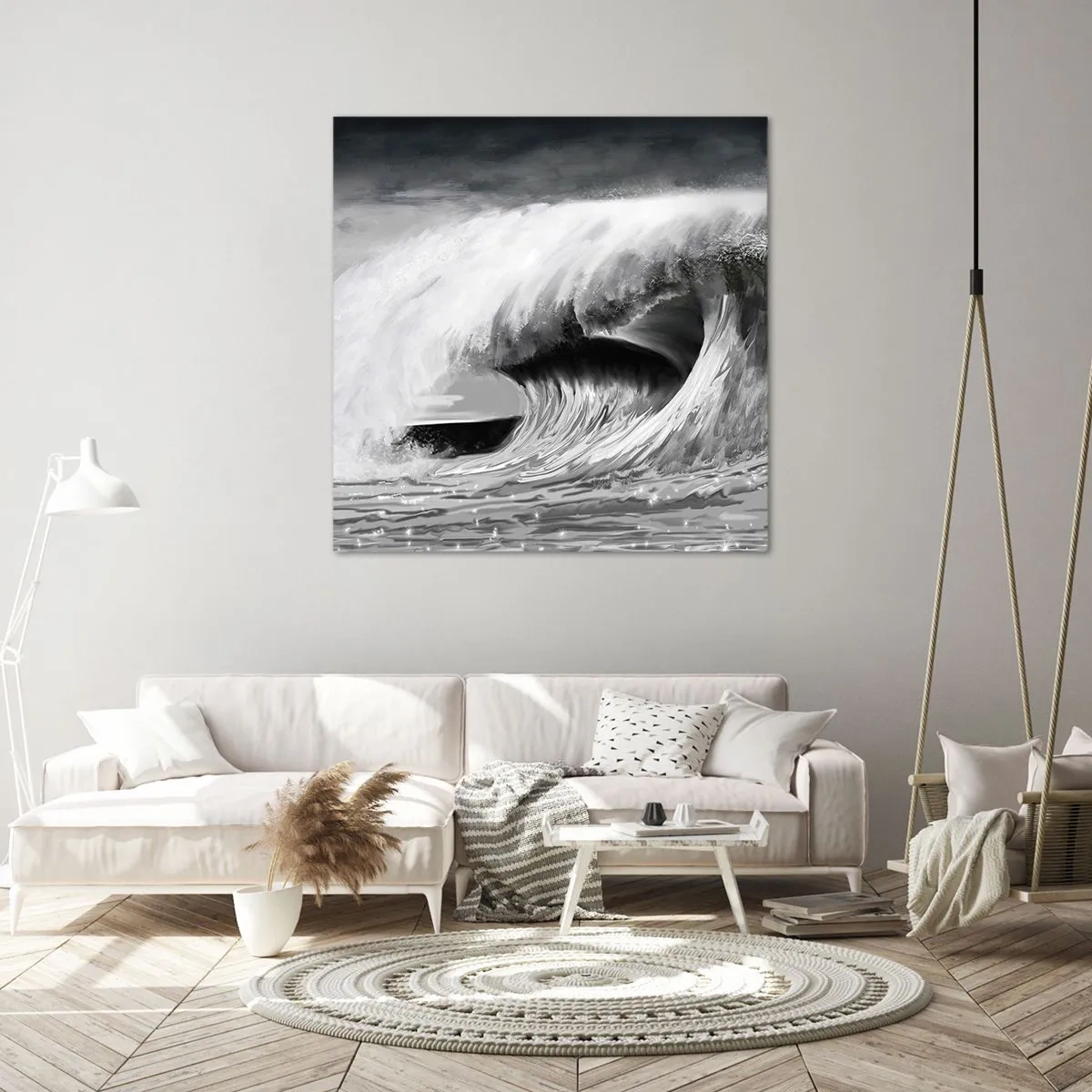 Schilderen op canvas - De woede van de oceaan - 30x30 cm