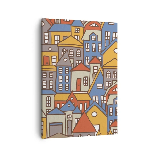 Schilderen op canvas - Achter het huis is een huis - 50x70 cm