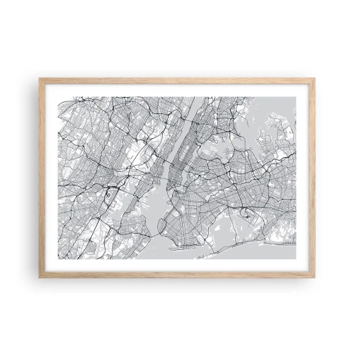 Een poster in een licht eiken lijst - De anatomie van een metropool - 70x50 cm