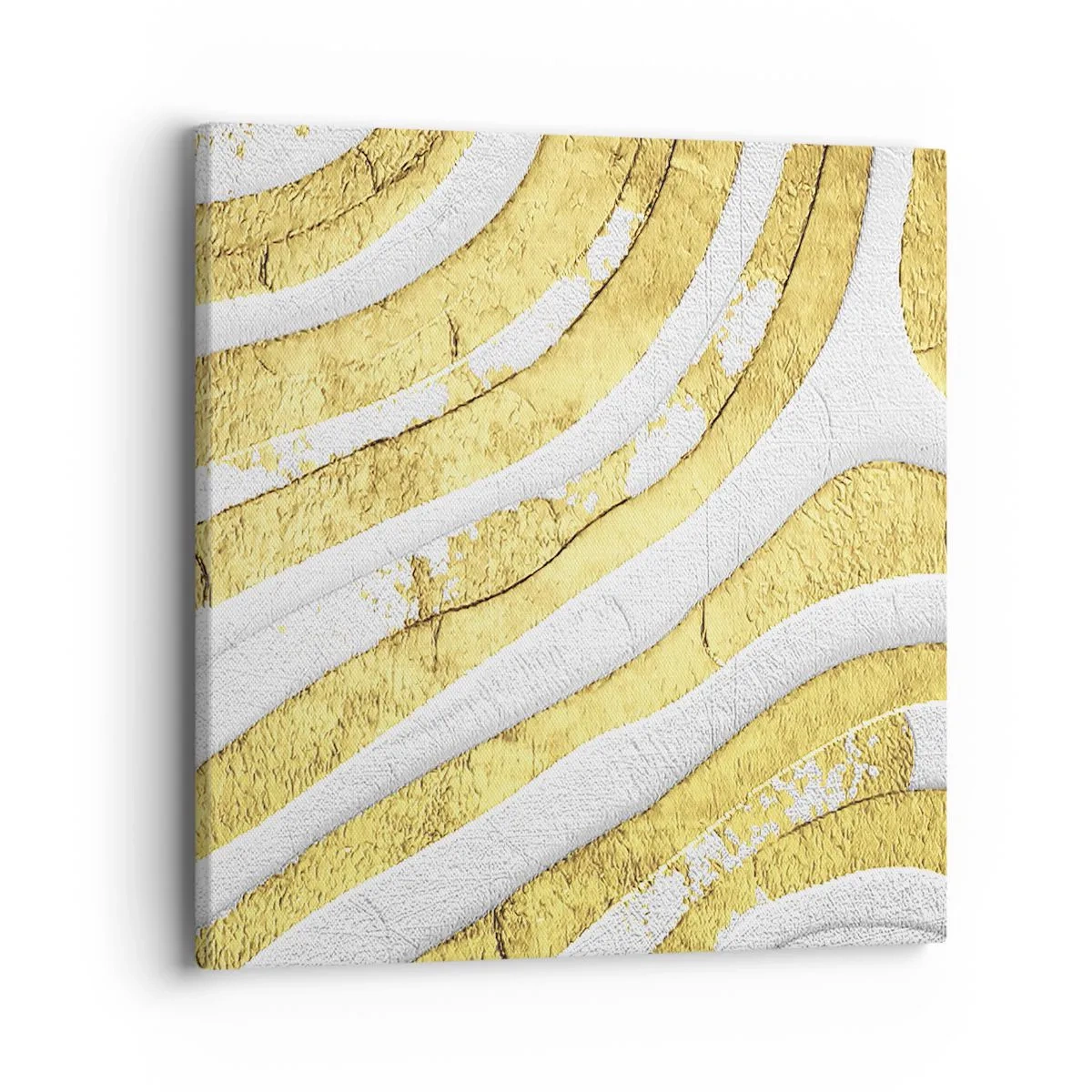Schilderen op canvas - Compositie in wit en goud - 40x40 cm