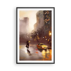 Poster in een zwarte lijst - In de lichten van New York - 61x91 cm