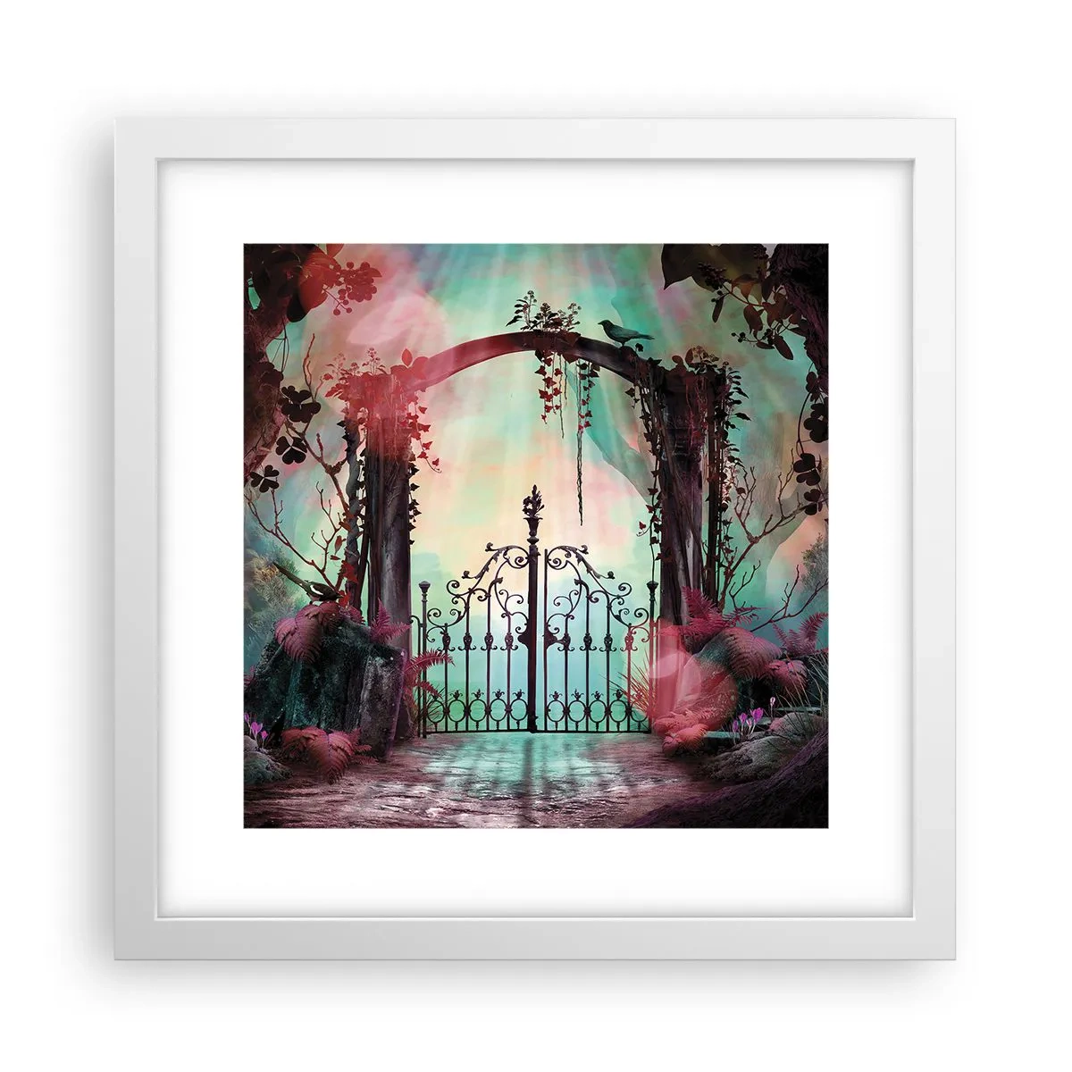 Poster in een witte lijst - Geheime Tuin - 30x30 cm