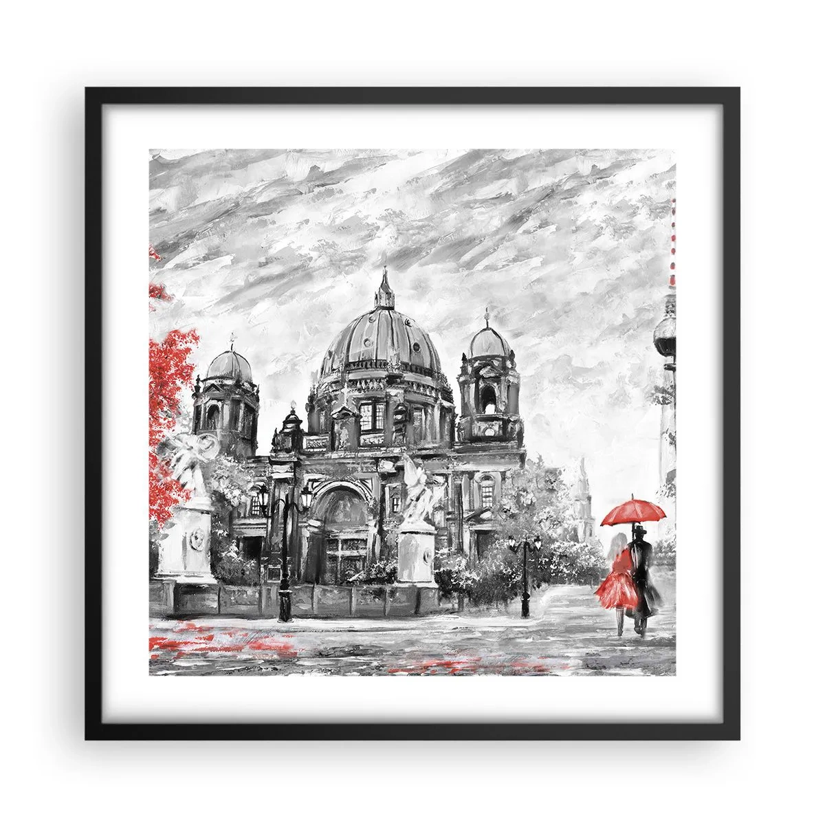 Poster in een zwarte lijst - Berlijn bijeenkomst - 50x50 cm