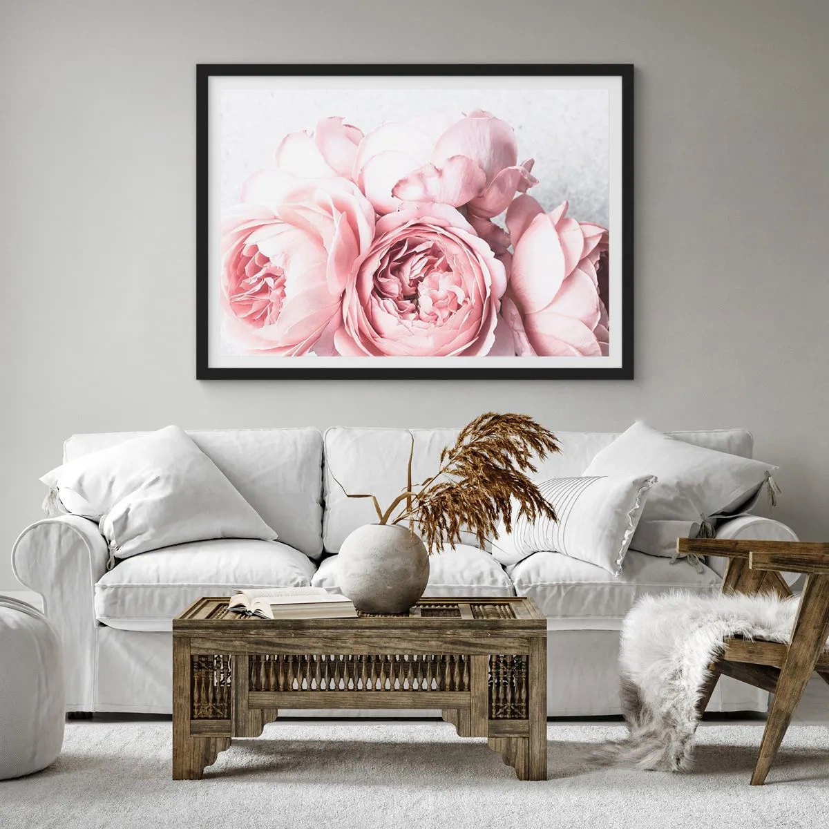 Poster in een zwarte lijst - Voor romantici - 70x50 cm