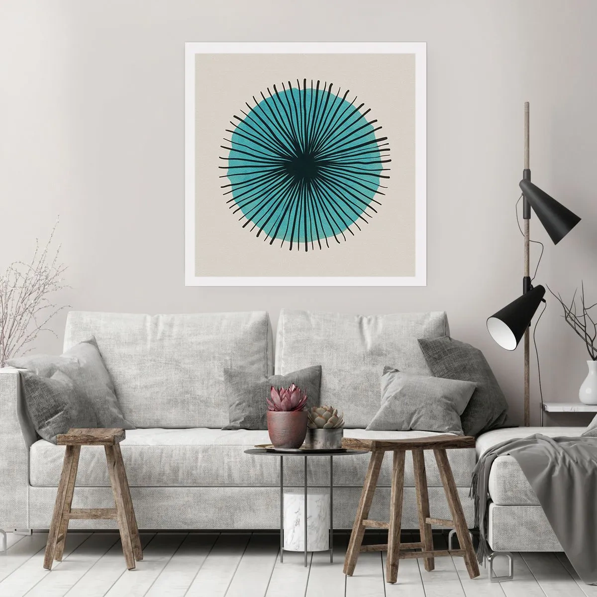 Poster - Stralend in het blauw - 60x60 cm