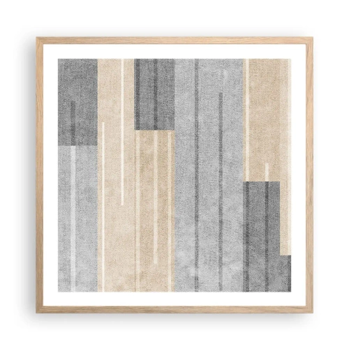 Een poster in een licht eiken lijst - Compositie: houd verticaal - 60x60 cm