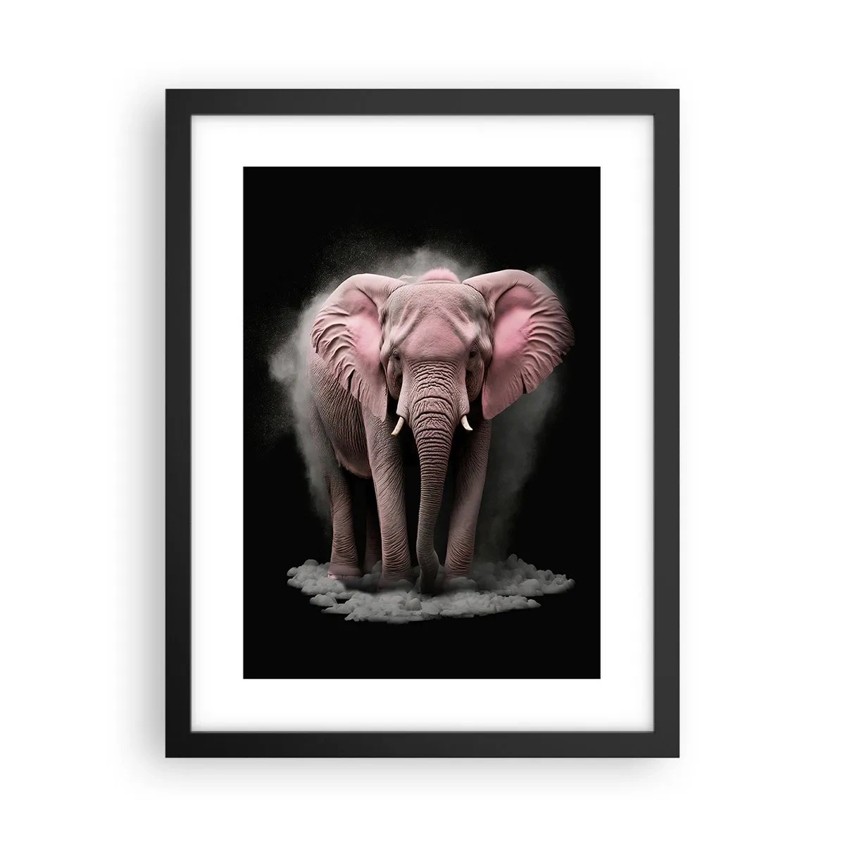 Poster in een zwarte lijst - Denk niet aan een roze olifant! - 30x40 cm