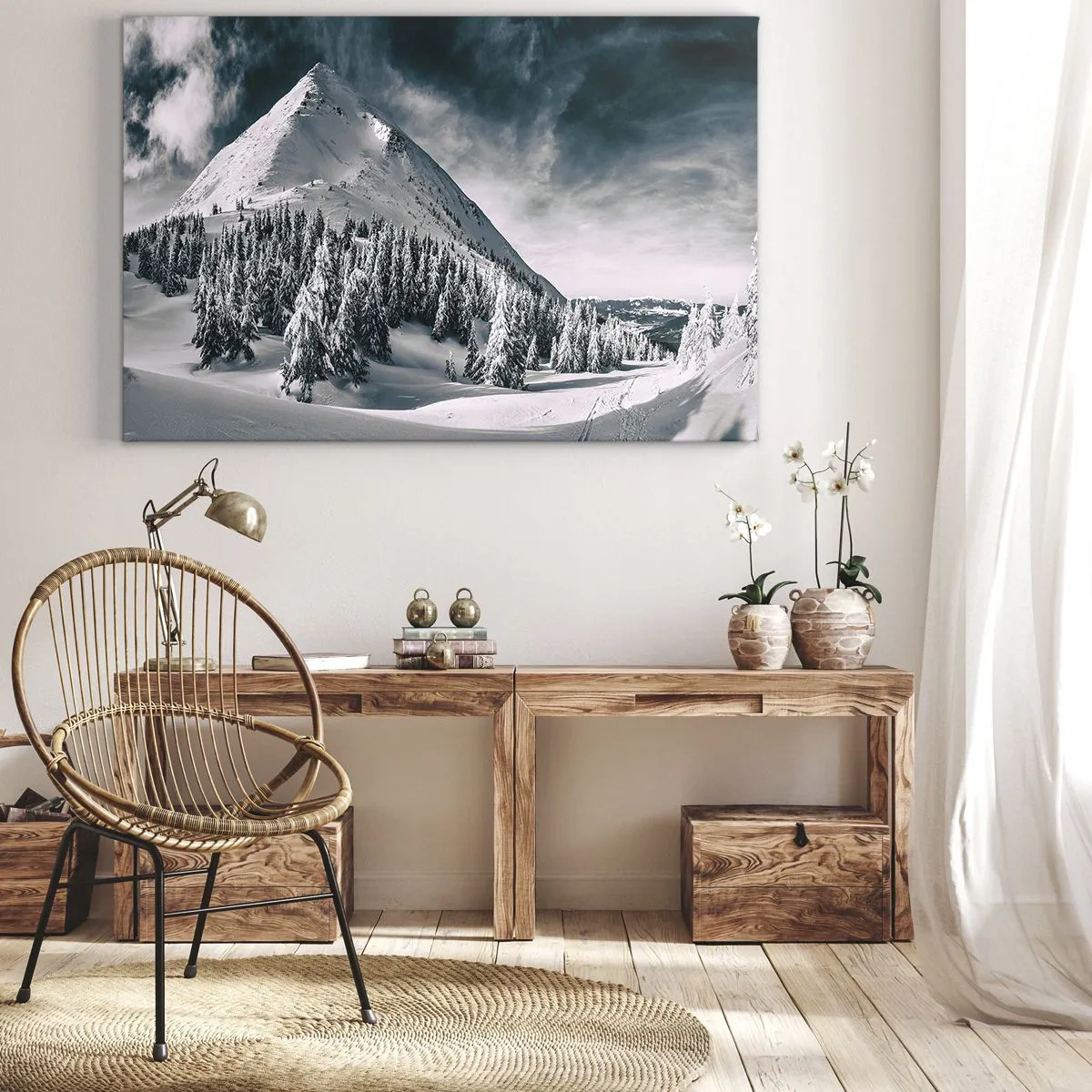Schilderen op canvas - Het land van sneeuw en ijs - 100x70 cm