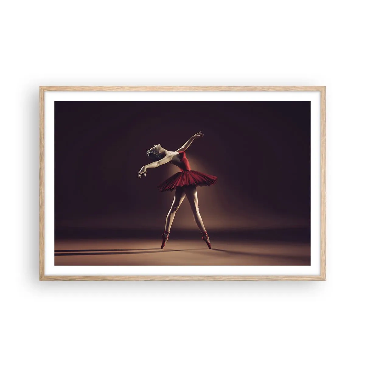 Een poster in een licht eiken lijst - Een prima ballerina - 91x61 cm