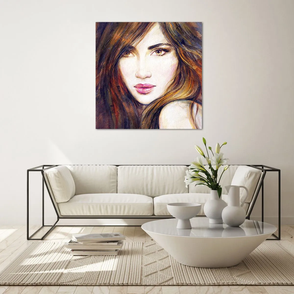 Schilderen op glas - Een dubbeltje voor je gedachten - 30x30 cm