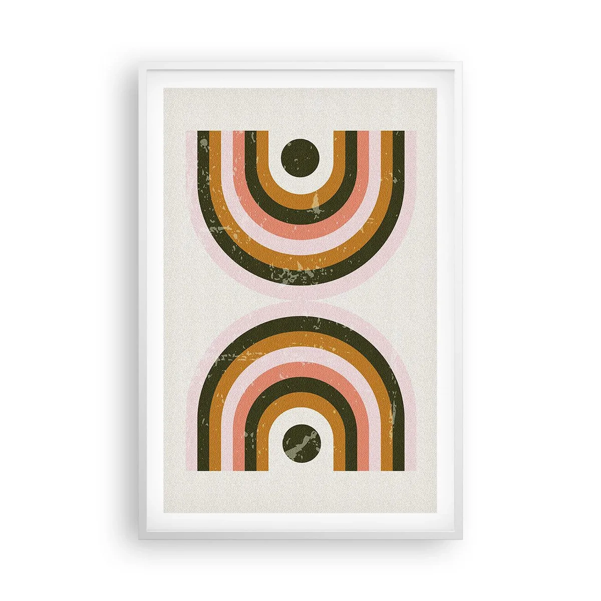 Poster in een witte lijst - Tweeling abstractie - 61x91 cm