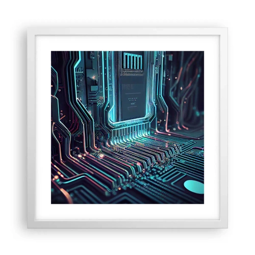 Poster in een witte lijst - Ik ben aan het denken… - 40x40 cm