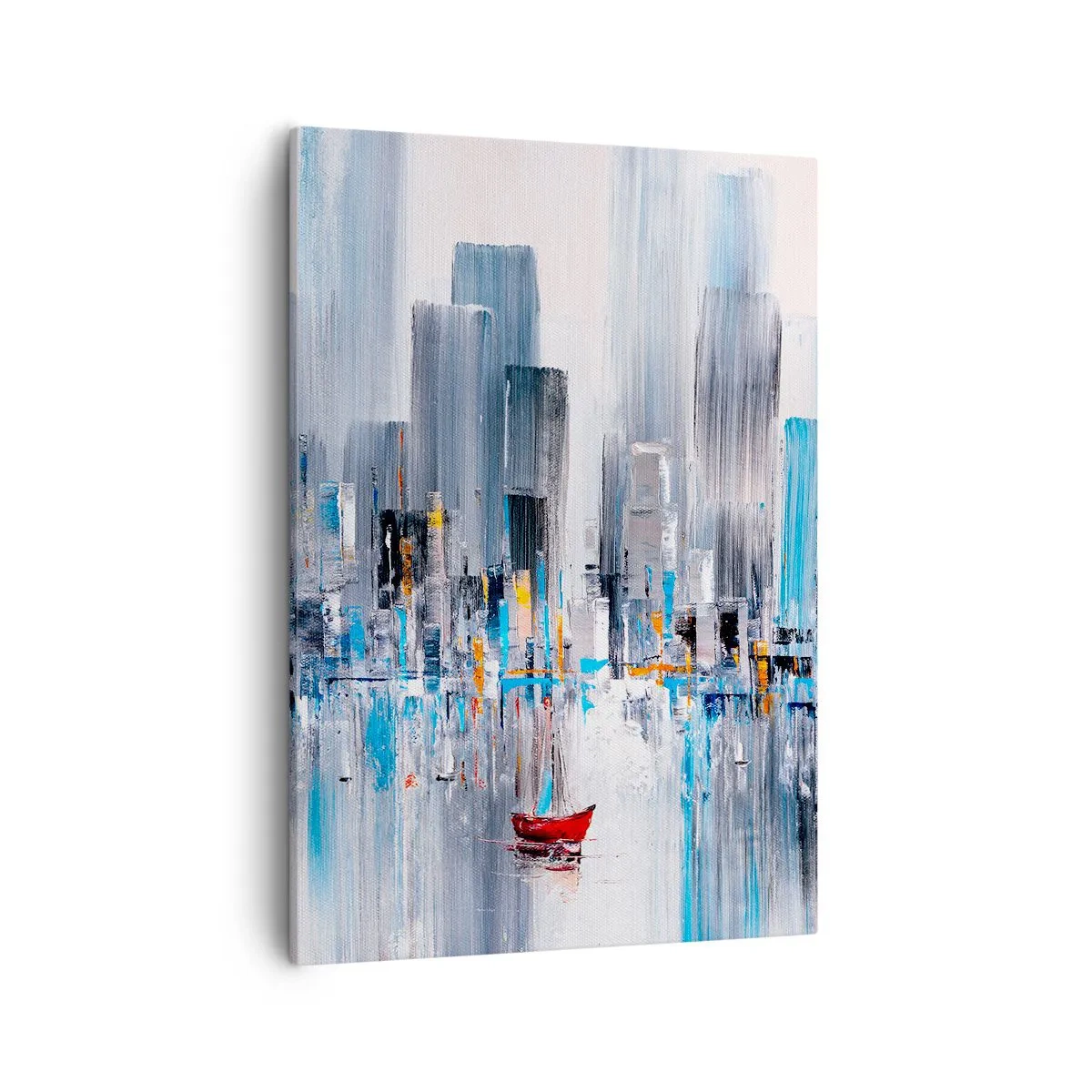 Schilderen op canvas - Een metropool aan de baai - 50x70 cm