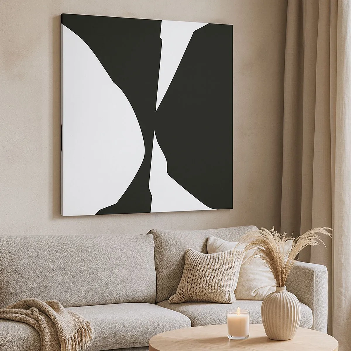 Schilderen op canvas - Positief – negatief - 30x30 cm