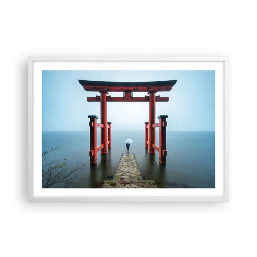 Poster in een witte lijst - Japanse mijmering - 70x50 cm