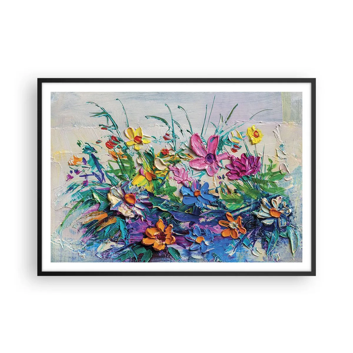 Poster in een zwarte lijst - Helemaal geen stilleven - 100x70 cm