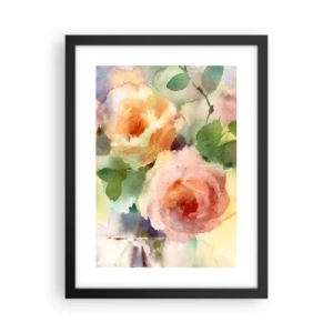 Poster in een zwarte lijst - Delicaat als aquarel - 30x40 cm