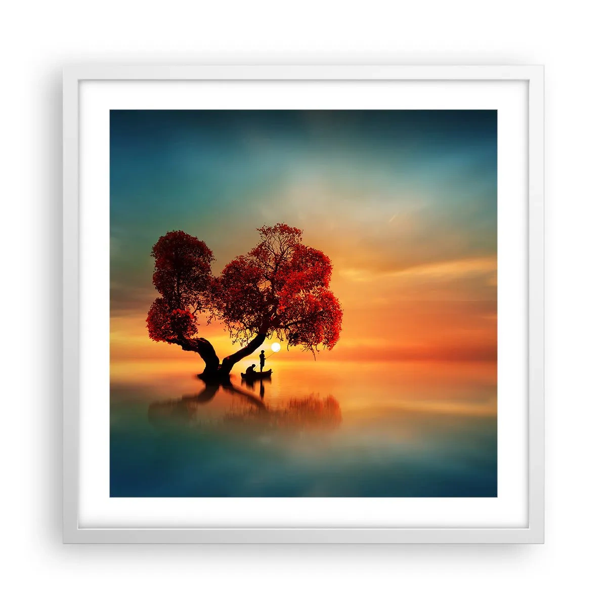 Poster in een witte lijst - Afstanders en de stilte van de wereldlozen - 50x50 cm