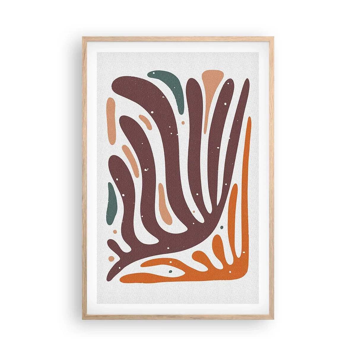 Een poster in een licht eiken lijst - Stralende organische compositie - 61x91 cm