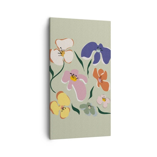 Schilderen op canvas - Viooltjes welkom - 45x80 cm