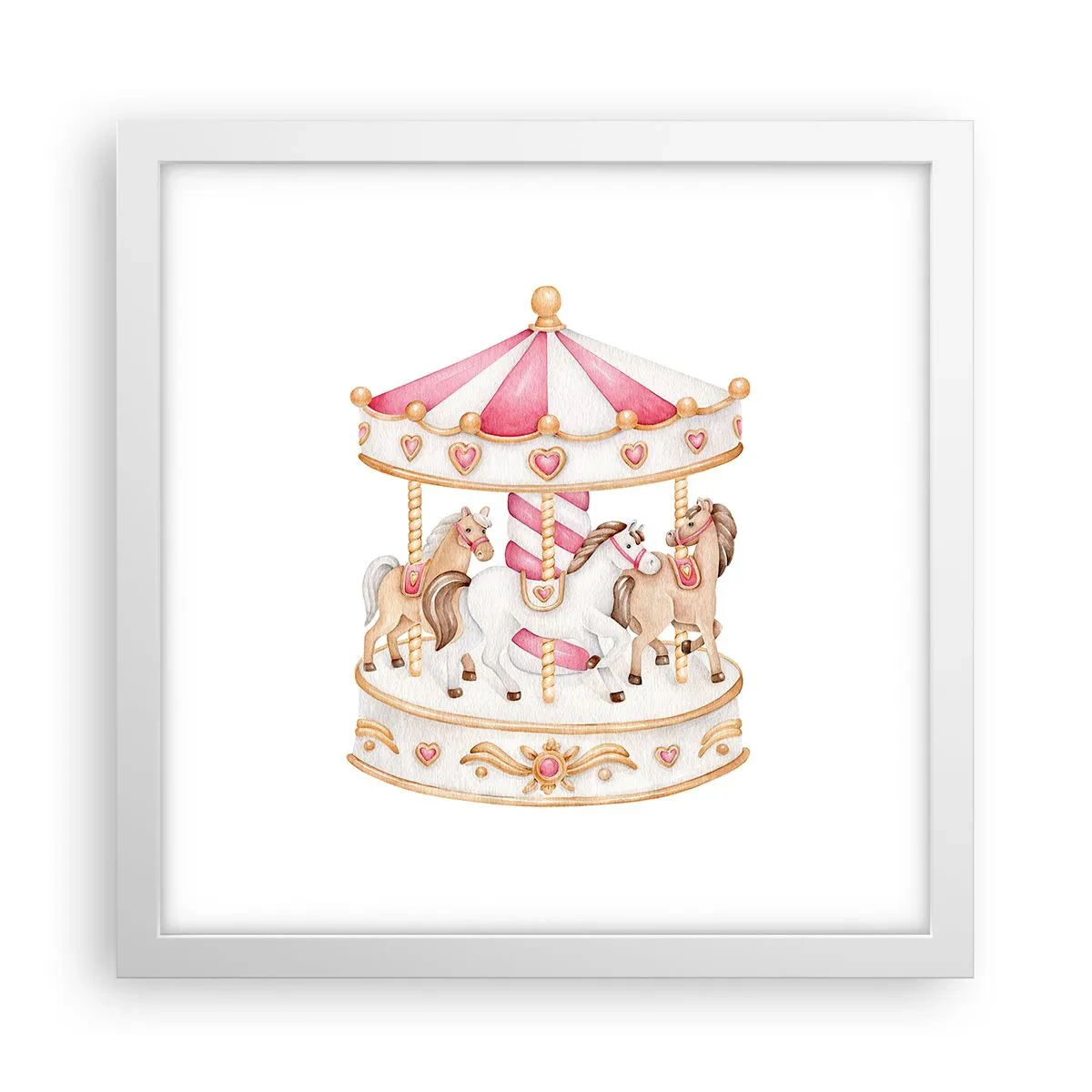 Poster in een witte lijst - De zoete kinderwereld - 30x30 cm