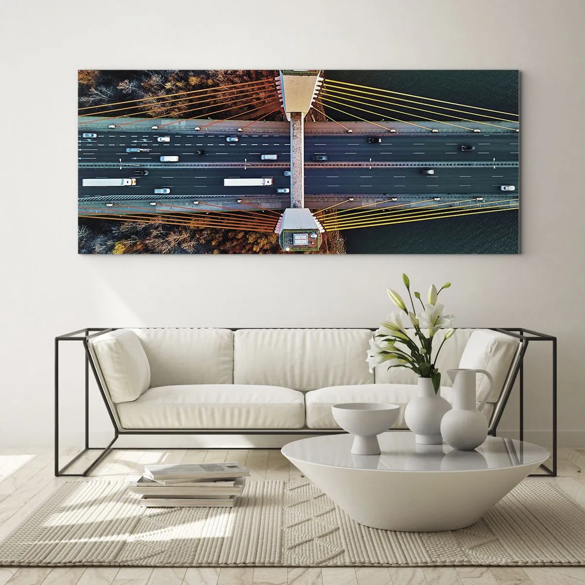 Schilderen op glas - BEYOND the waters, beyond the forest - 120x50 cm