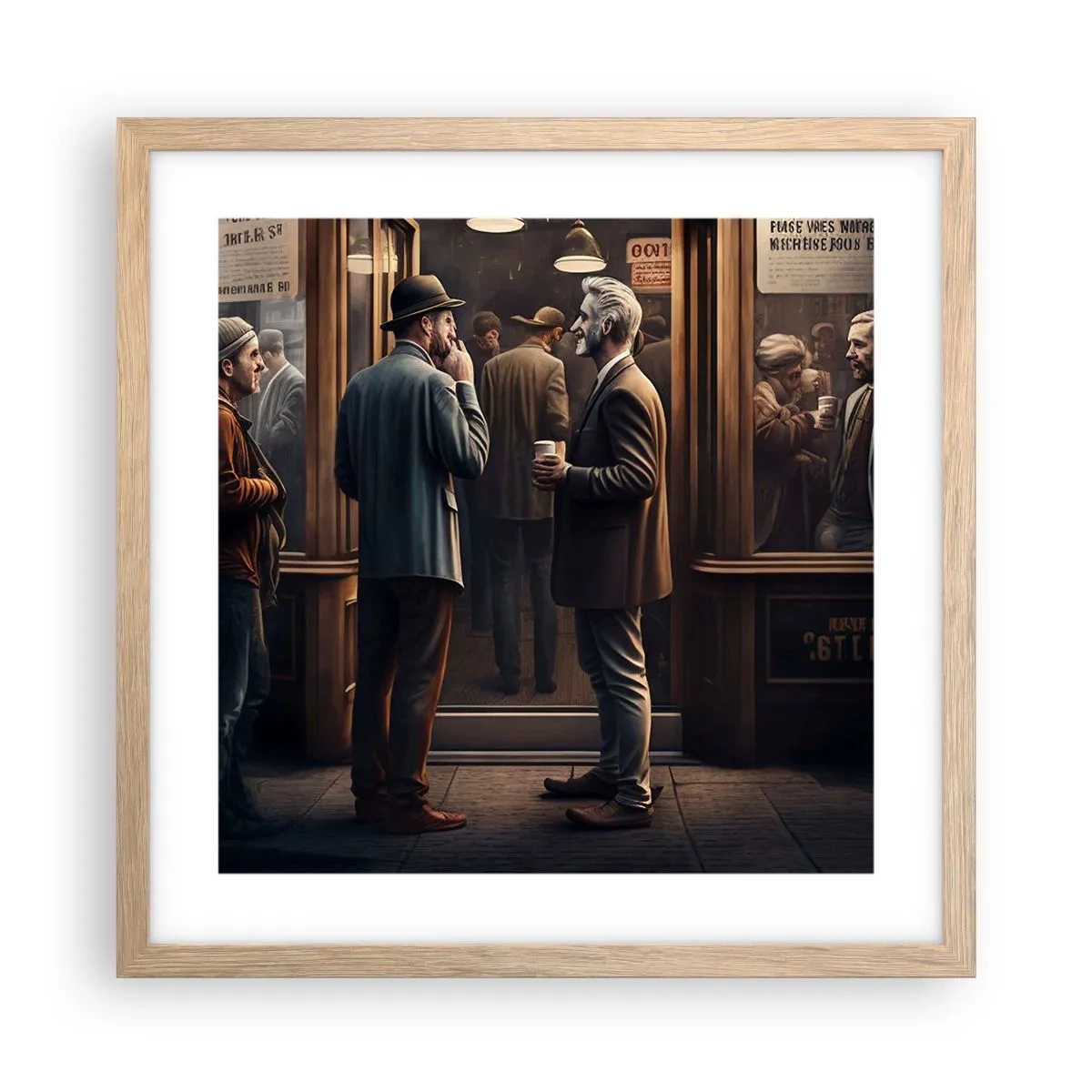 Een poster in een licht eiken lijst - Een goed moment van de dag - 40x40 cm