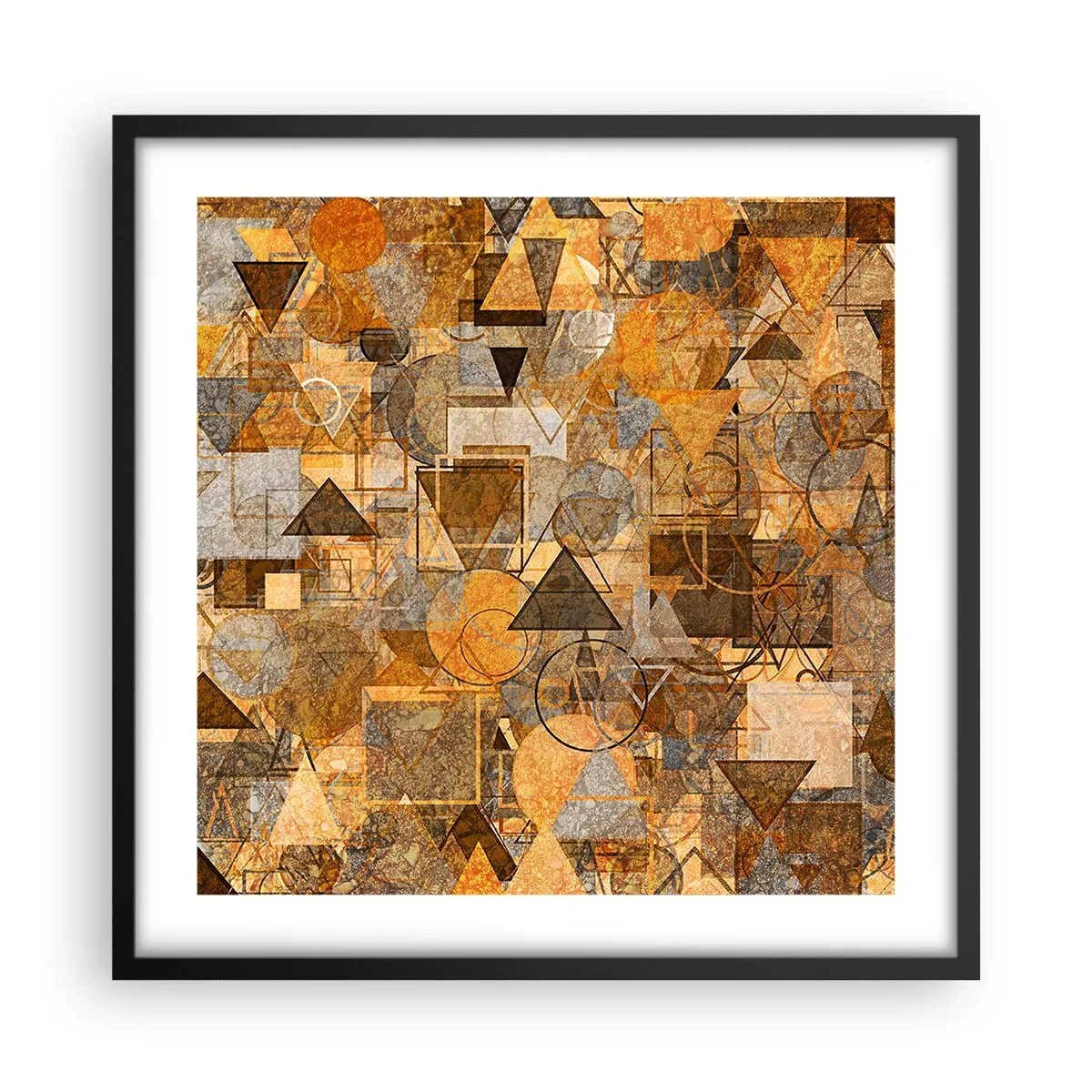 Poster in een zwarte lijst - De wereld in vorm - 50x50 cm