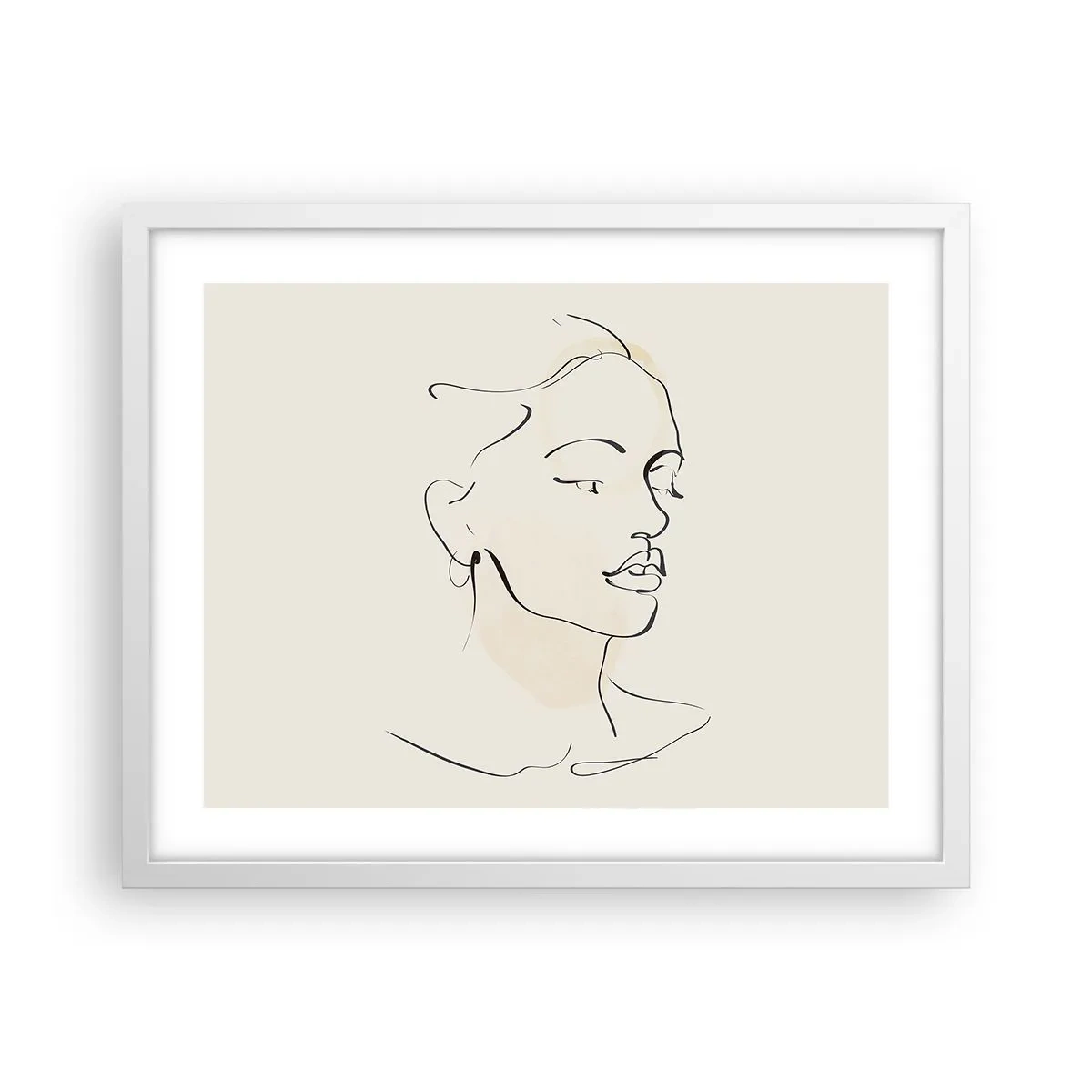 Poster in een witte lijst - Een bepaalde lijn - 50x40 cm