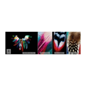 Fotobehang Monster Premium Sand - Indiase ketting - Vogelveer, Boho, Grafisch - 100x30 cm