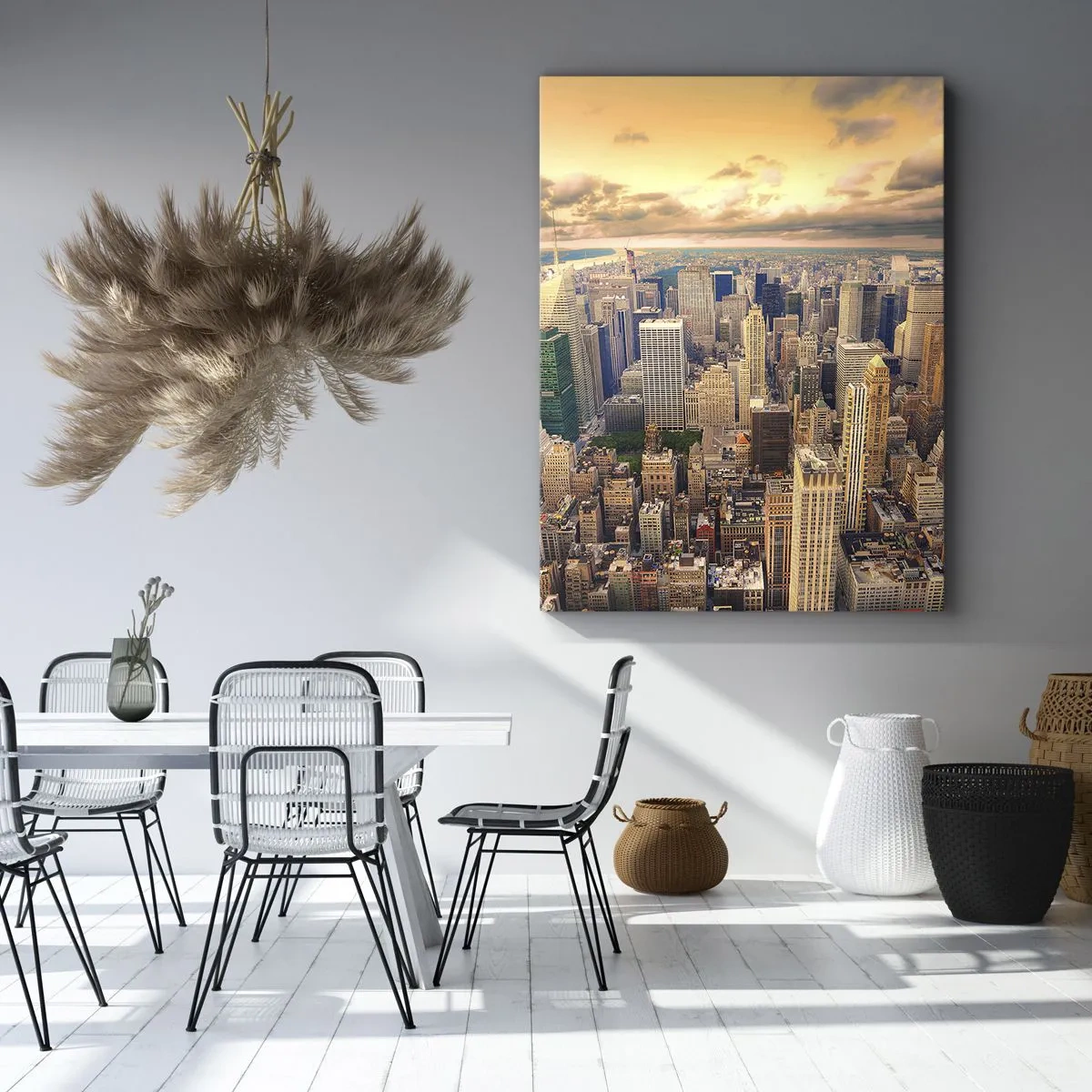 Schilderen op canvas - Vergulde metropool - 70x100 cm