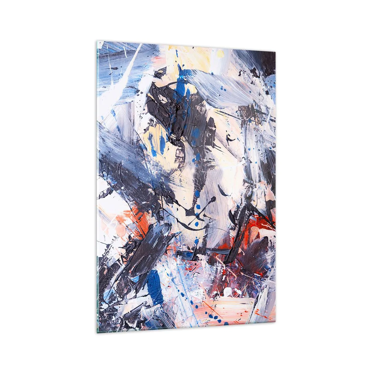 Schilderen op glas - Gekke dans van abstractie - 70x100 cm