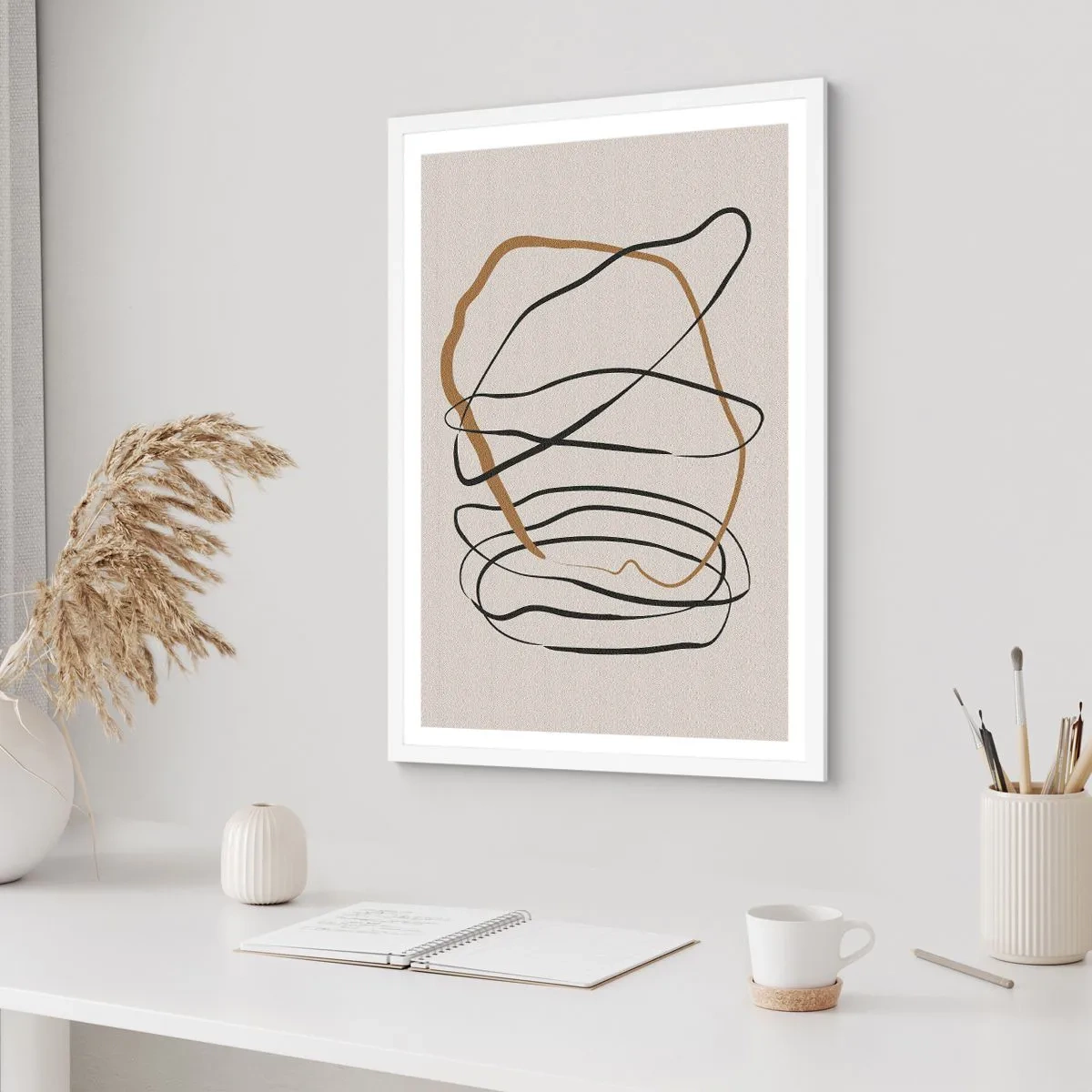 Poster in een witte lijst - Compositie – loopdans - 70x100 cm