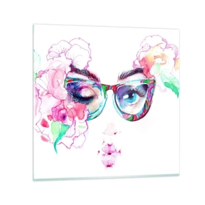 Schilderen op glas - Een verleidelijke belofte - 40x40 cm