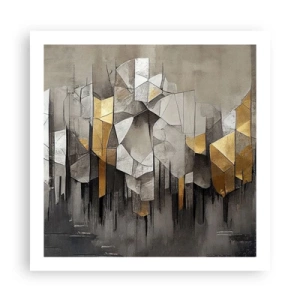 Poster - Compositie van ijs en licht - 60x60 cm